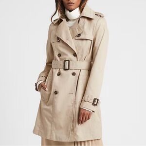 Banana Republic Classic Beige Trench Coat: limited edition elephant print lining